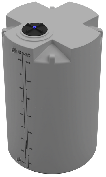 1800 GAL PROCHEM® PLUS POTABLE WATER TANK - LPE 1.0 FDA - GRAY - DIA 72